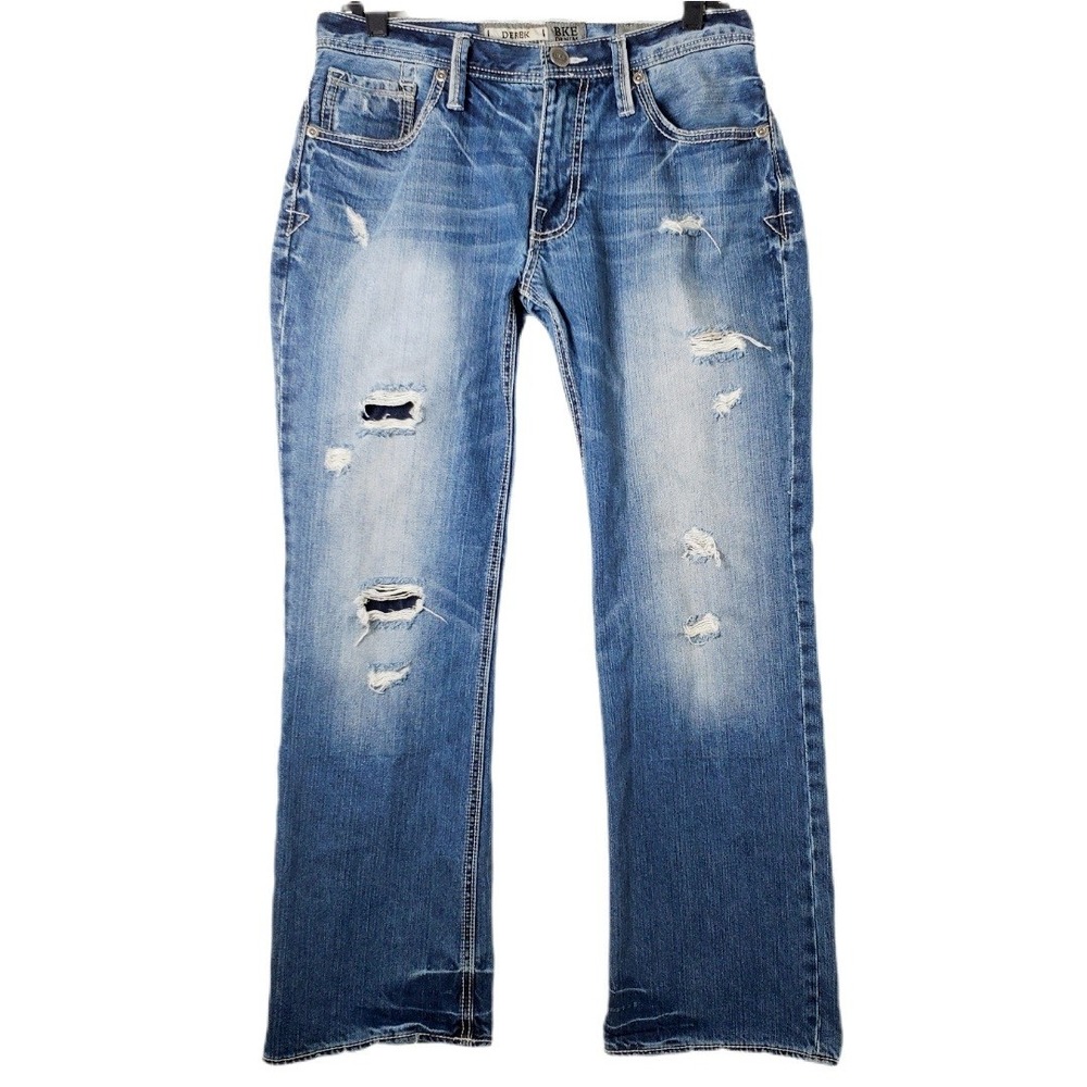 BKE Derek Straight Leg Distressed Stretch Denim Jeans Men's Size 31S